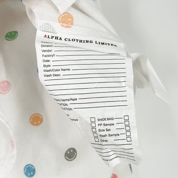NWOT Aerie Colorful Smiley Face Button Down Shirt - Picture 5 of 5
